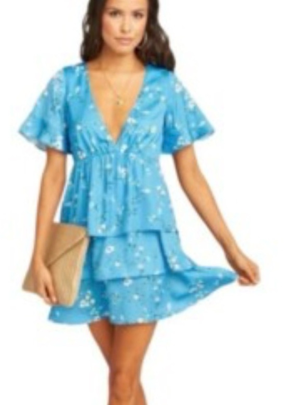 Show Me Your MuMu Floral Tiered V-Neck Mini Dress - Picture 5 of 7